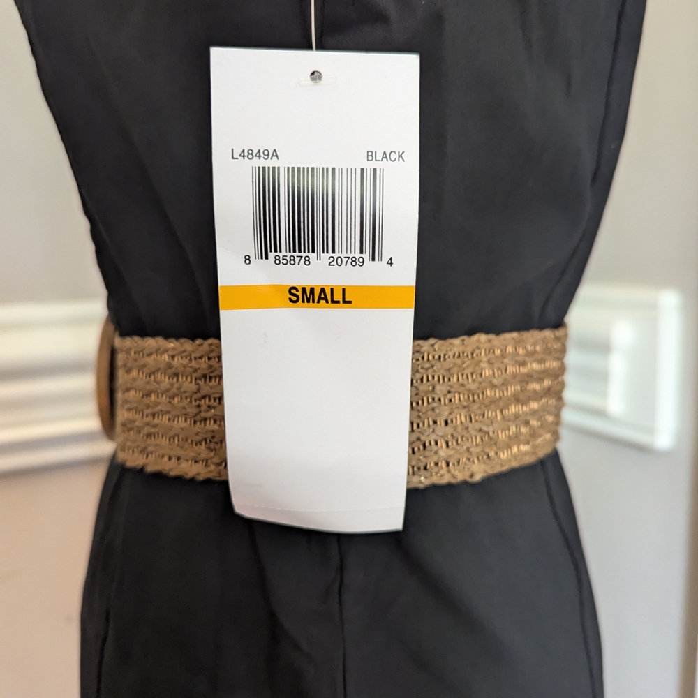 Nina Leonard Black Sheath Dress with Tan Accents - Picture 4 of 5